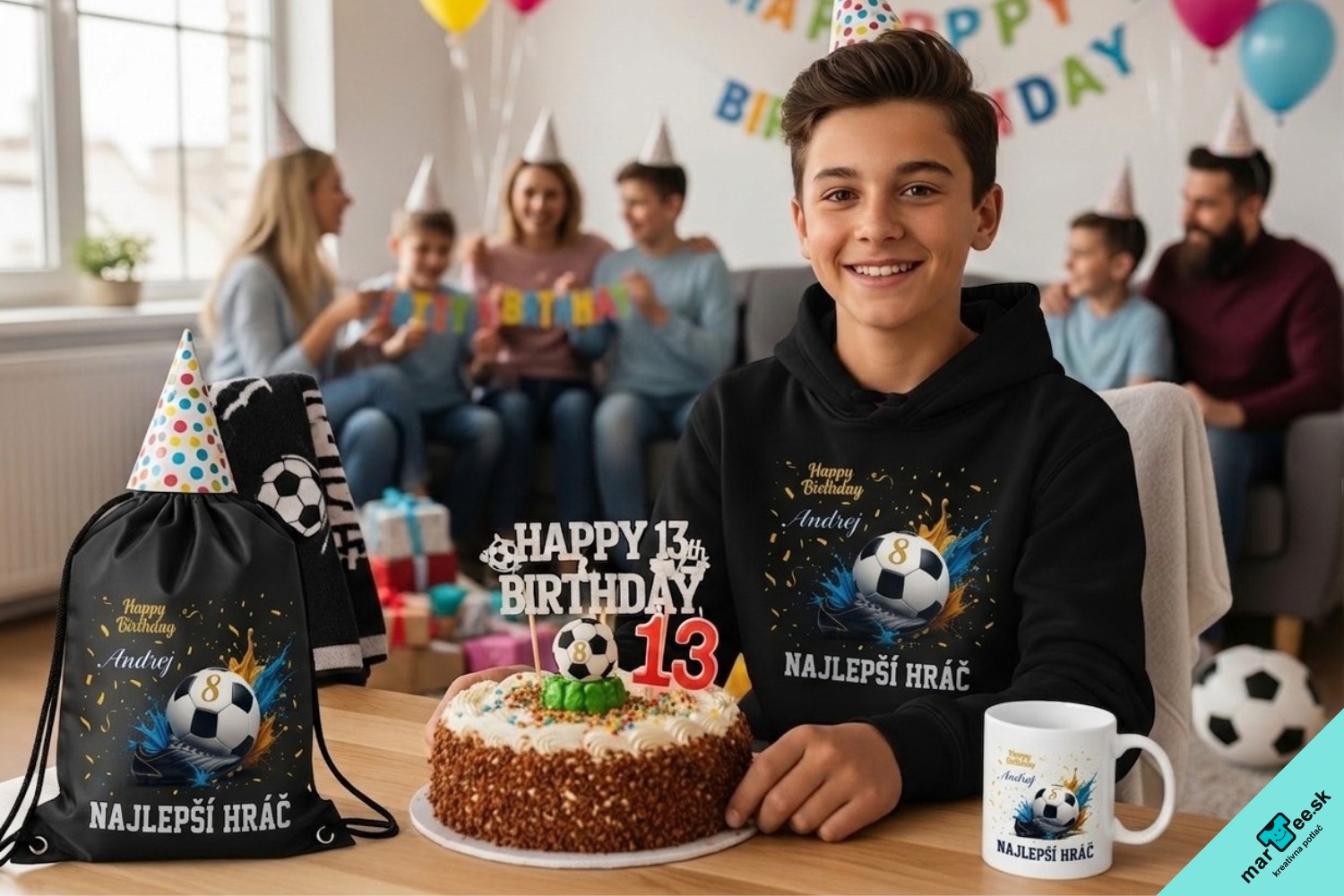 Mikina unisex a darcekys potlacou Futball Happy Birthday